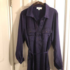 Lucky Brand Long Sleeve Purple Shirt Dress